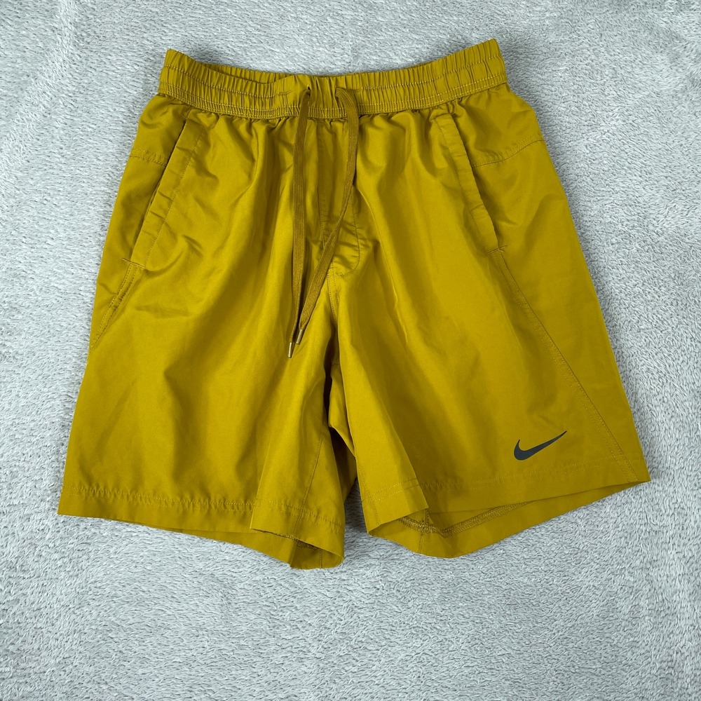 Nike Challenger Running Shorts Mens Small Gold Dri-Fit Lightweight Training